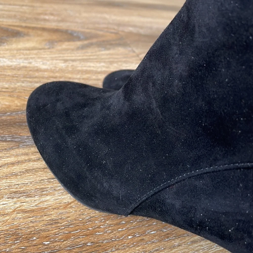 Tory Burch Laila Over the Knee Black Suede Boots - Picture 12 of 15